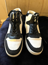 SCALLY LADS NAVY / WHITE UNISEX LACE UP HI TOP BASEBALL BOOTS TRAINERS UK 8 / 42