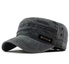 Military Hat Short Brim Flat