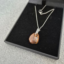 Boulder opal pendant - opal, set