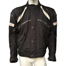 Viper RS Warrior Motorcycle Jacket Mens Sz 42 Large Biker Black Red Hi Vis Coat