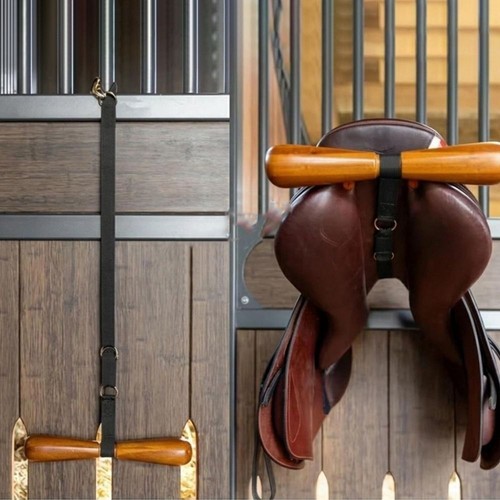 Wooden shaped saddle rack - t-shaped,