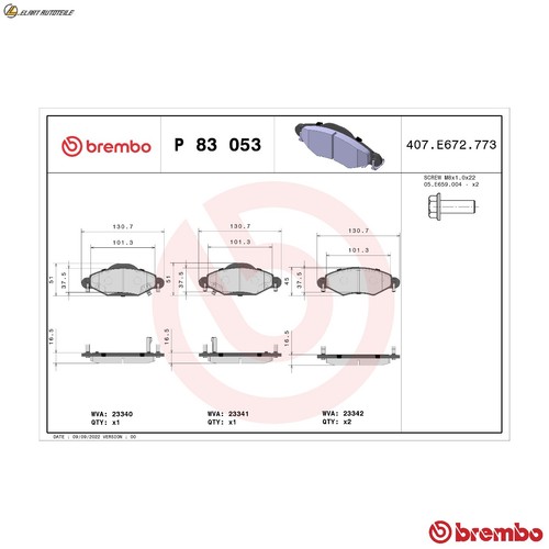 Brake pad set - pad,