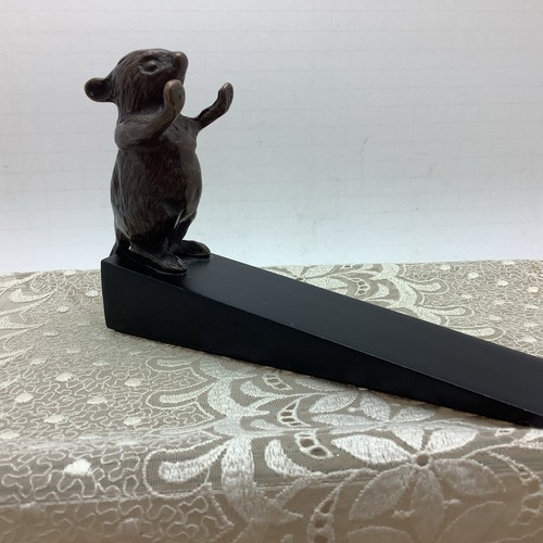 Vintage brass mouse wood - vintage,