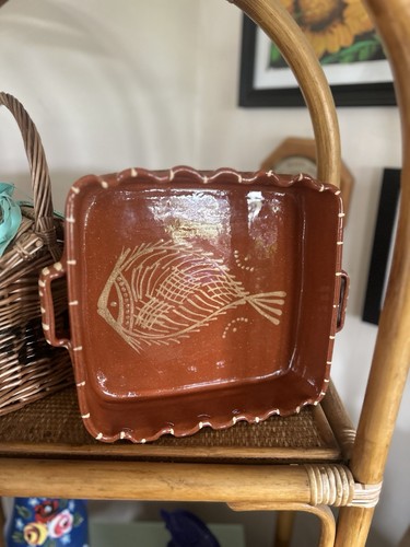 Portuguese slipware dish fish - slipware,