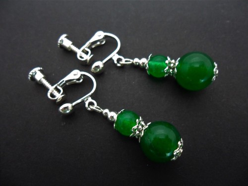 Pair tibetan silver green - pair,