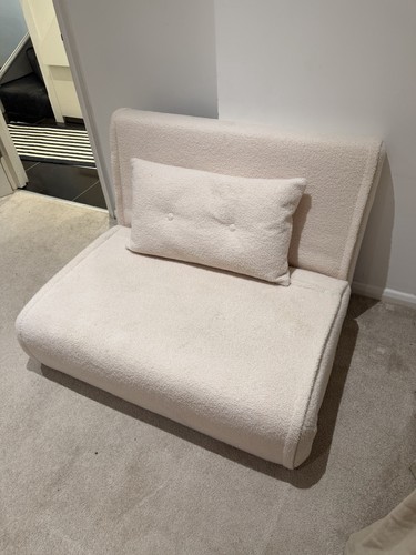 Cream boucle single sofa - single,