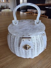 Vintage 50s White Wicker