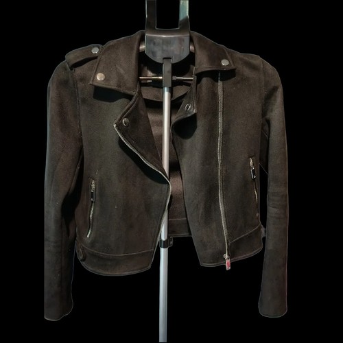 Suede feel biker ladies jacket - feel,