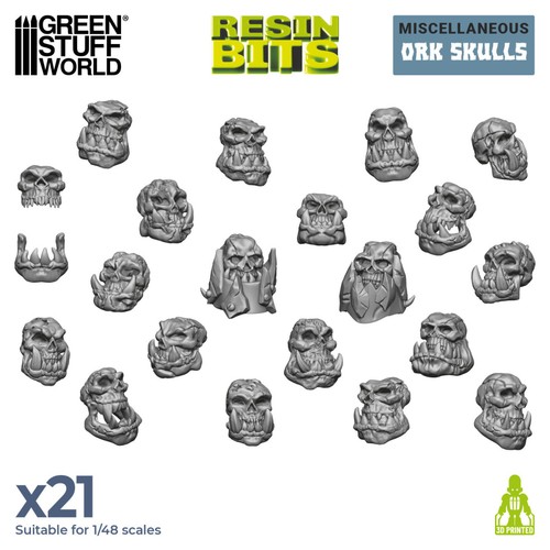 Ork skulls resin set - skulls,