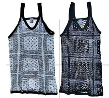 MENS CRYSTAL STRING MESH VEST