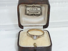 9ct Gold Platinum Solitaire 0.10 carat Diamond Ring Size O