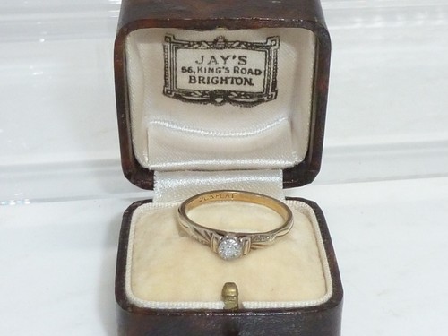 9ct gold platinum solitaire - gold,