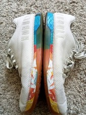 NOBULL mens white trainers, coloured soles, UK 9