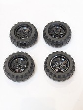 4 x LEGO® Technic Balloon Offroad Tyres 94.8x44R 54120 on 56 x 38 Black Rims