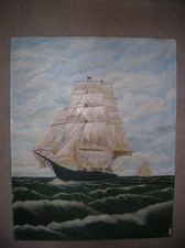 Clipper Ships Sailing on