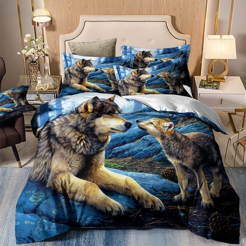 Wolf duvet quilt cover set - wolf,