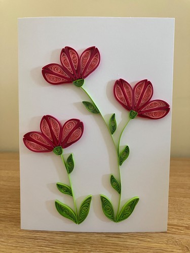 Handmade quilled card floral - handmade,
