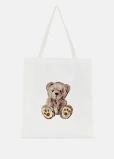 Teddy Bear Canvas Shopper Tote