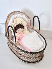 Handmade Doll In Small Wicker