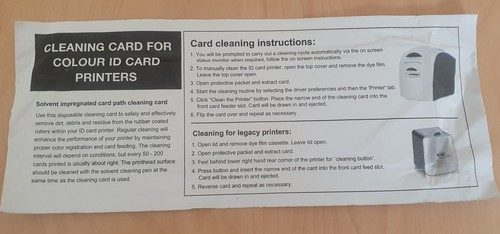 Cleaning card for colour - colour, id