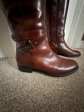 Gabor Long Leather Woman’s Boots UK Size 3, Colour brown