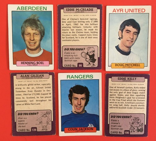 Football cards scottish - cards,