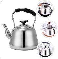 Stainless Steel Whistling Kettle Stove Top Polished Teapot Camping Teakettle