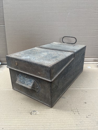Vintage metal tool box - vintage,