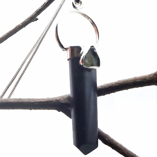 Moldavite black tourmaline - moldavite,