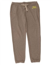 JACK WILLS Mens Graphic Tracksuit Trousers Joggers Large Grey Cotton CI02