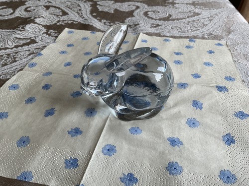 Rabbit bunny glass paperweight