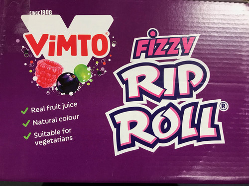 Vimto fizzy rip roll sweets - vimto,