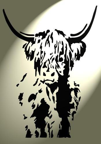 Shabby chic highland cow - chic,