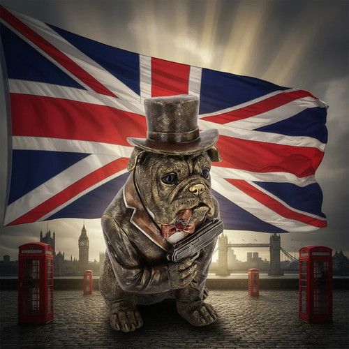 Dudes bond bulldog figurine - bulldog,