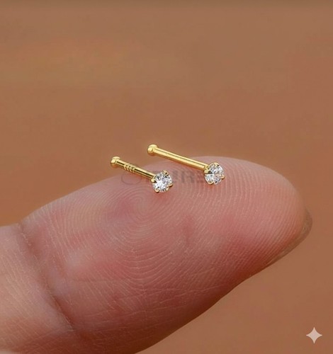Pair 18ct gold plated diamond - pair,