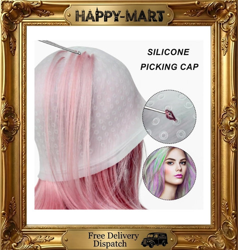 Hair highlighting cap and hook - and,