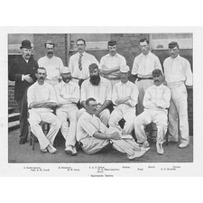 GLOUCESTERSHIRE County Cricket XI - Antique Print 1892