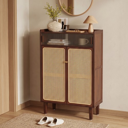 Wooden shoe storage cabinet - wooden,