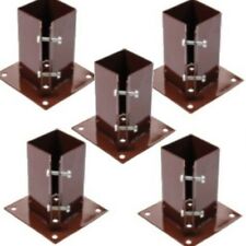 Bolt Down Fence Post Support Bases 4" 100MM X4 (Square Clamp Grip Fencing Shoe)