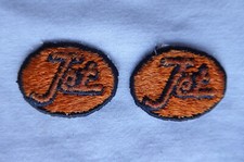2 x Vintage JET PETROL CLOTH PATCHES FOR RACING OVERALLS Garage Oil Advertising