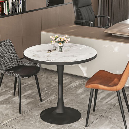 Round white marble - white,