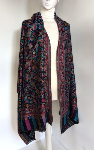 Kani silk pashmina wool shawl - wool,