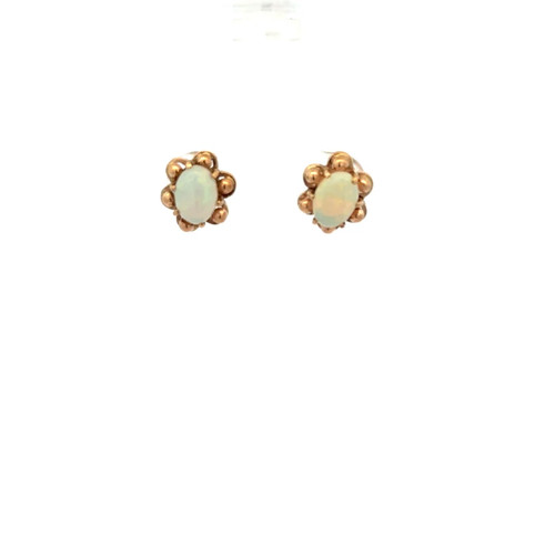 9ct yellow gold opal - , earrings