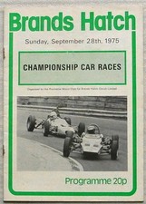 BRANDS HATCH 28 Sep 1975 CHAMPIONSHIP CAR RACES Official Programme