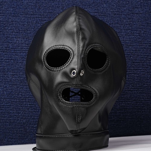 Leather head hood - pu, harness