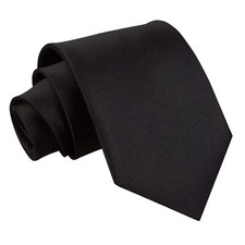Black Extra Long Tie Satin