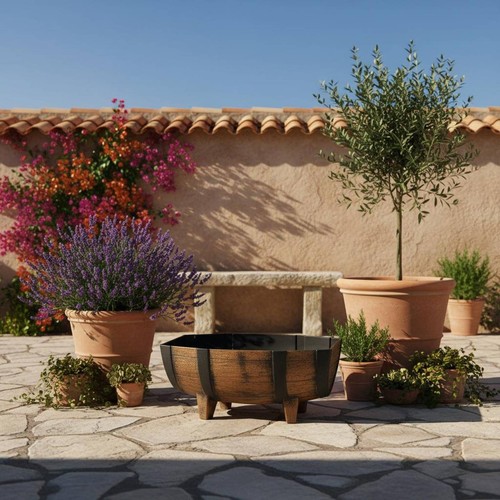 Half barrel planter - half-barrel, waterproof