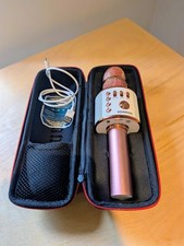 BONAOK Adult Bluetooth Karaoke Microphone, Wireless Built-in Speaker Rose Gold