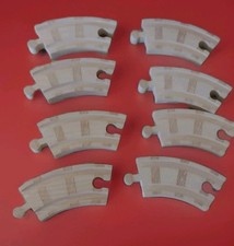 Learning Curve Thomas & Friends Wooden 10 Cm Train Road Track Curved x 8.       