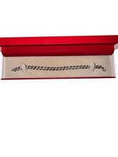 Sterling Silver 0.10ct Diamond Illusion Tennis Bracelet. Very Good Condition